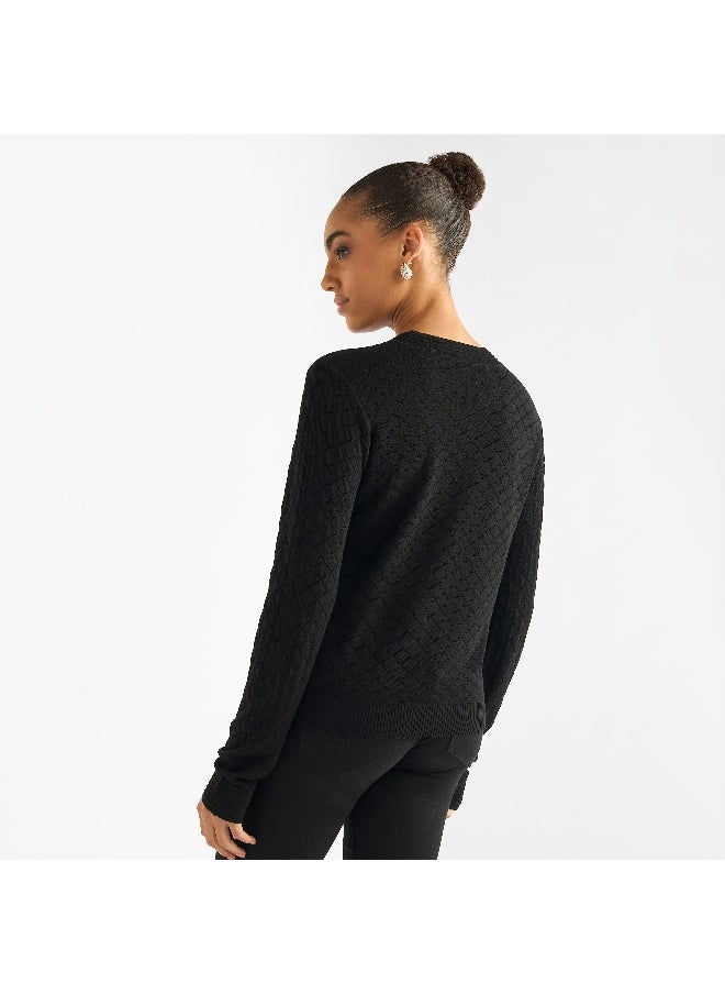 FAV Textured V-neck Button Through Cardigan  - Image 1