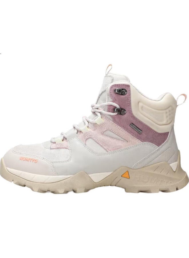 Humtto High-Top Waterproof Hiking Boots For Women, Non-Slip Shock-Absorbing Outdoor Trail Walking Climbing Shoes, Beige, Size 39 - Image 2