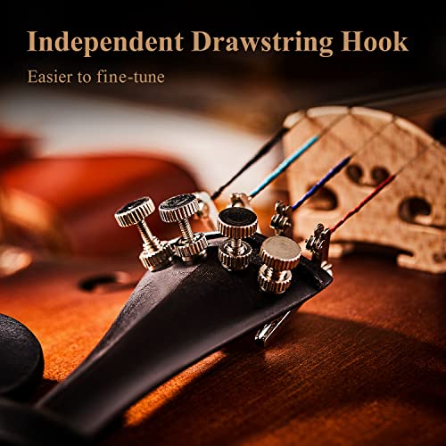 Eastar 1/4 Violin Set Fiddle for Beginners with Hard Case, Rosin, Shoulder Rest, Bow, and Extra Strings (Imprinted Finger Guide on Fingerboard), EVA-3 - Image 3