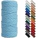 NOANTA Sky Blue Macrame Cord 3mm x 109yards Colored Macrame Rope Cotton Rope Macrame Yarn Colorful Cotton Craft Cord for Wall Hanging Plant Hangers Crafts Knitting - Image 2