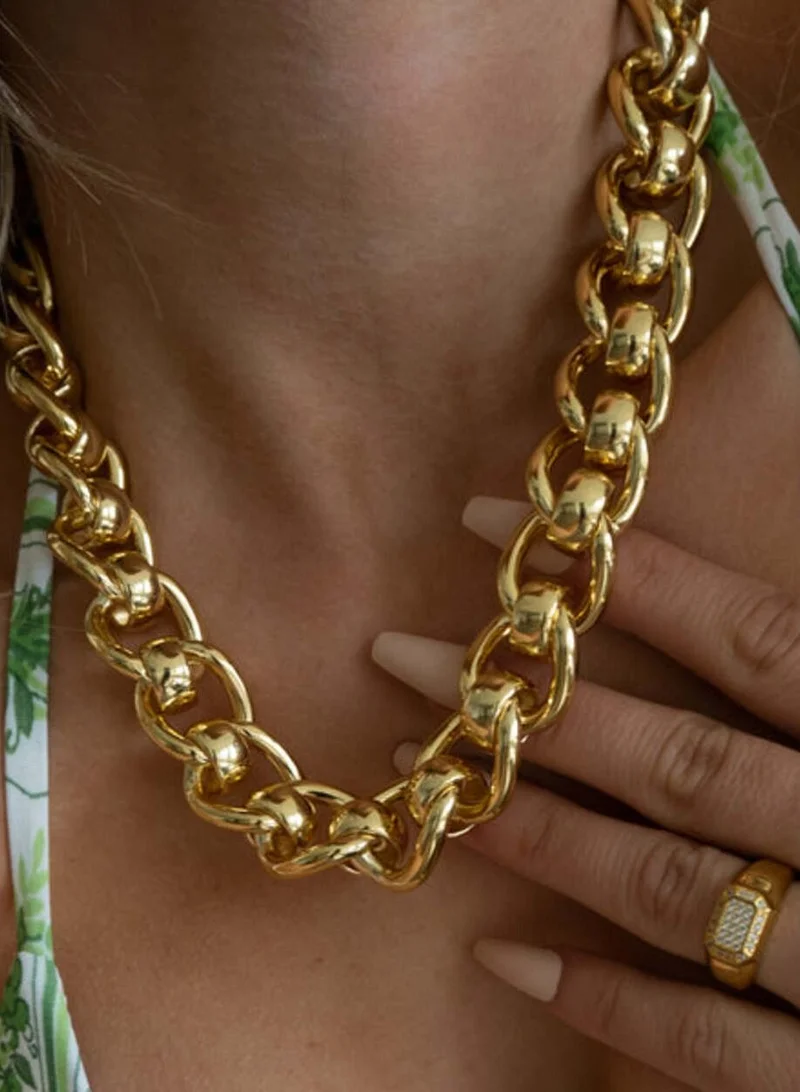 LUV AJ Lola Oversized Chain Necklace-Gold