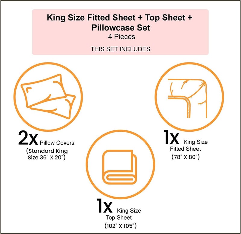 Lunarable Animal Sheet Set, Farm House Scenery Chicken Rabbit Dogs Cat Funny Cartoon Art Funny Theme, Fitted and Flat Sheet with Pillowcases Bedding Accent 4 Piece Set, King, Blue Yellow - Image 4