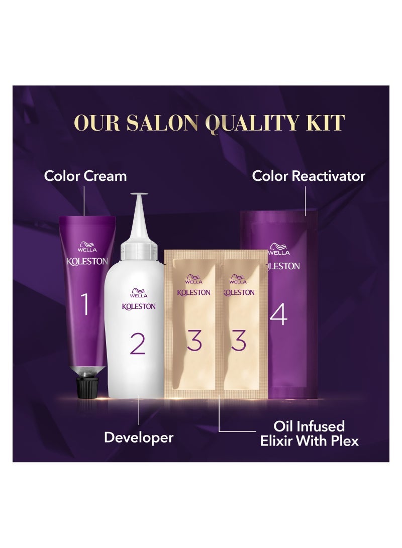 Wella Koleston كريم صبغة زيت ويلا كولستون - بني مسائي بارد 4/15 - Image 4