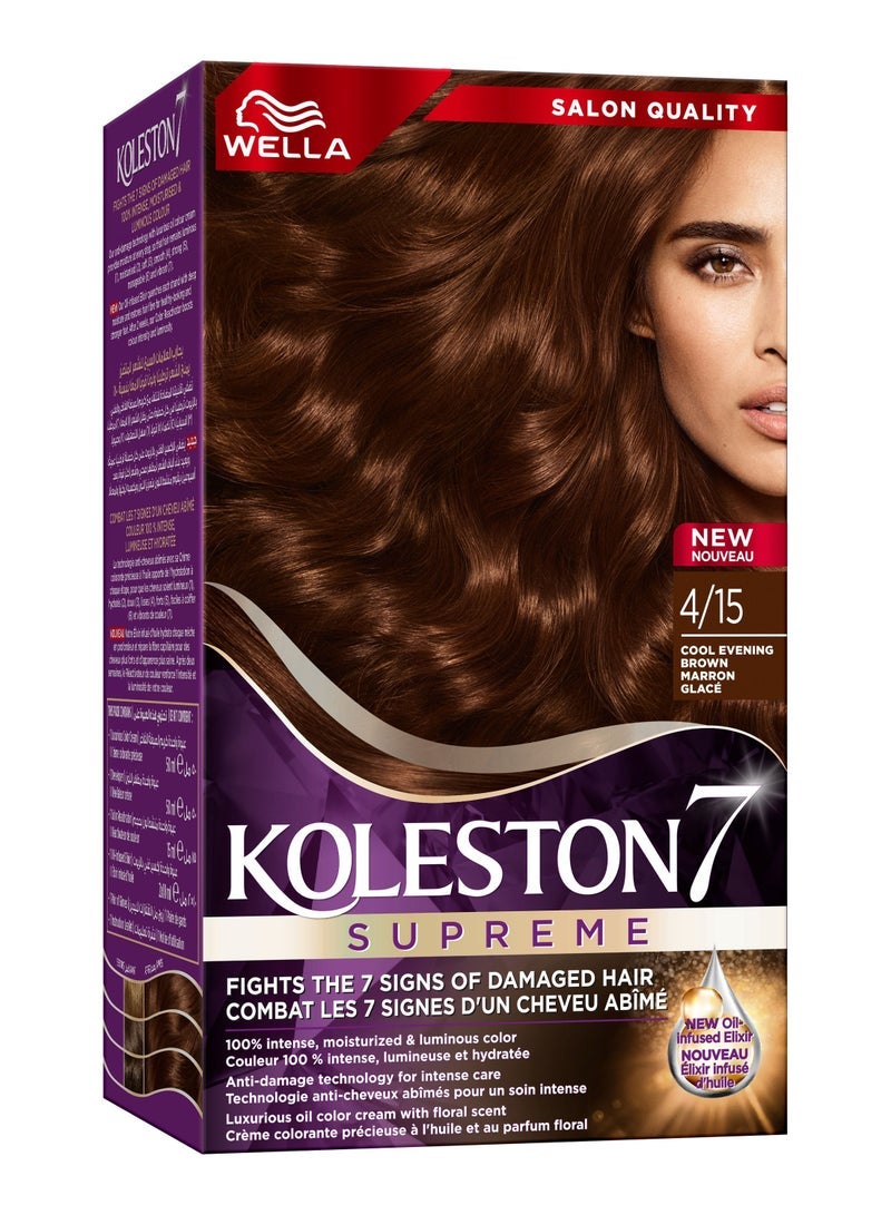 Wella Koleston كريم صبغة زيت ويلا كولستون - بني مسائي بارد 4/15 - Image 1