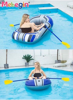 MEBEGIN Inflatable Boat with Boat Oars and Oar Locks on Both Sides, Inflatable Pool Float with Aotomatic Air Pump, Fun Pool Toys, Made of Good Quality PVC Material, Suitable for Swimming Pool, Seashore and Summer Beach Party, 55*32inch  - Image 3