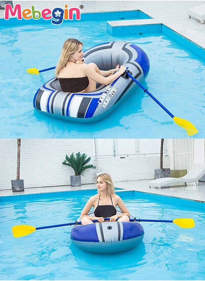 MEBEGIN Inflatable Boat with Boat Oars and Oar Locks on Both Sides, Inflatable Pool Float with Aotomatic Air Pump, Fun Pool Toys, Made of Good Quality PVC Material, Suitable for Swimming Pool, Seashore and Summer Beach Party, 55*32inch  - Image 3