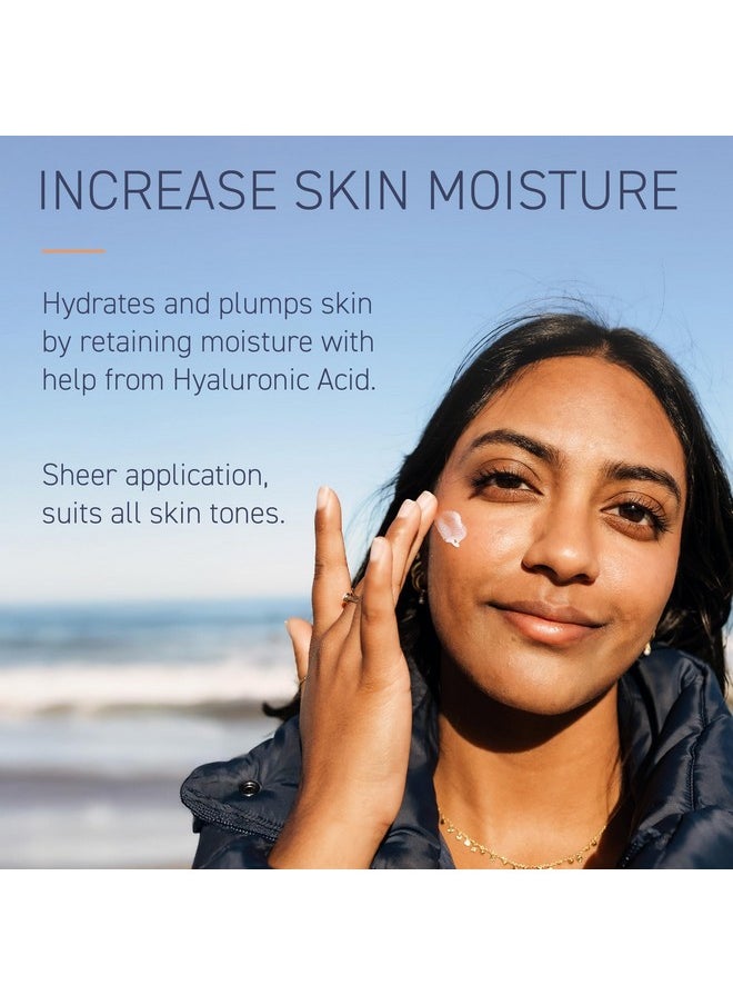 Brush On Block - Brush On Block Sheer Genius Mineral Sunscreen plus Moisturizer, SPF 50, UVA/UVB & Blue Light Protection with Hyaluronic Acid, Goes on Sheer, No Residue, Reef Friendly, Vegan, Translucent, 1.7 oz - Image 1
