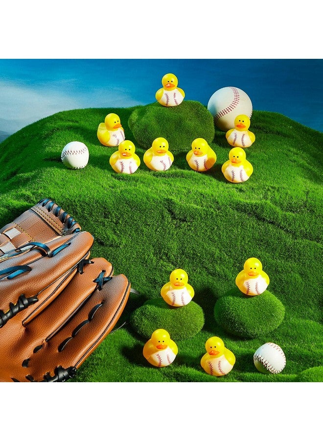 Deekin 24 Pieces Baseball Rubber Ducks Mini Ducks Yellow Rubber Ducky Bath Toys Baseball Party Favors for Bathtub Gift Classroom Summer Beach Pool Activity Carnival Game - Image 5