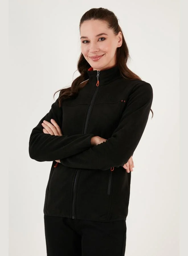 ليلا كارديجان نسائي بياقة مدورة وسحاب وجيوب مضادة للوبر قطعتين