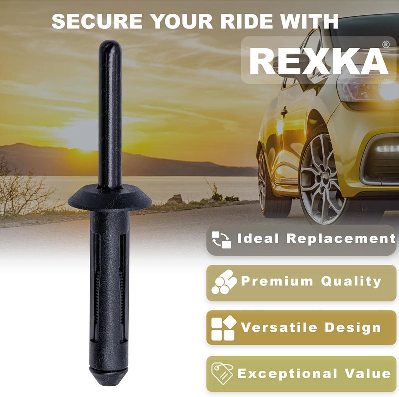Rexka 100pcs Fender Flare Plastic Rivet 1/4 Hole for Jeep Wrangler & Liberty - Image 3