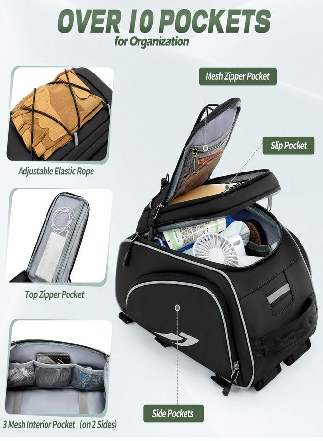 RAINSMORE Bike Bags for Bicycles Rear Rack Waterproof 15L Bike Trunk Pannier Saddle Bag with Rain Cover & Shoulder Straps 3-IN-1 Ebike Storage Backpack for Commuter Travel Outdoor - Image 2