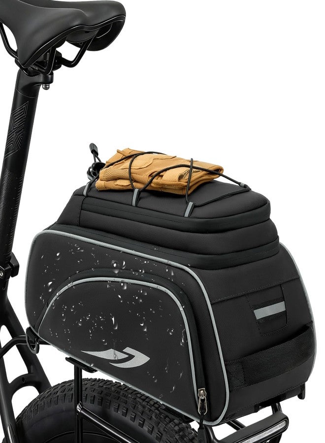 RAINSMORE Bike Bags for Bicycles Rear Rack Waterproof 15L Bike Trunk Pannier Saddle Bag with Rain Cover & Shoulder Straps 3-IN-1 Ebike Storage Backpack for Commuter Travel Outdoor - Image 1