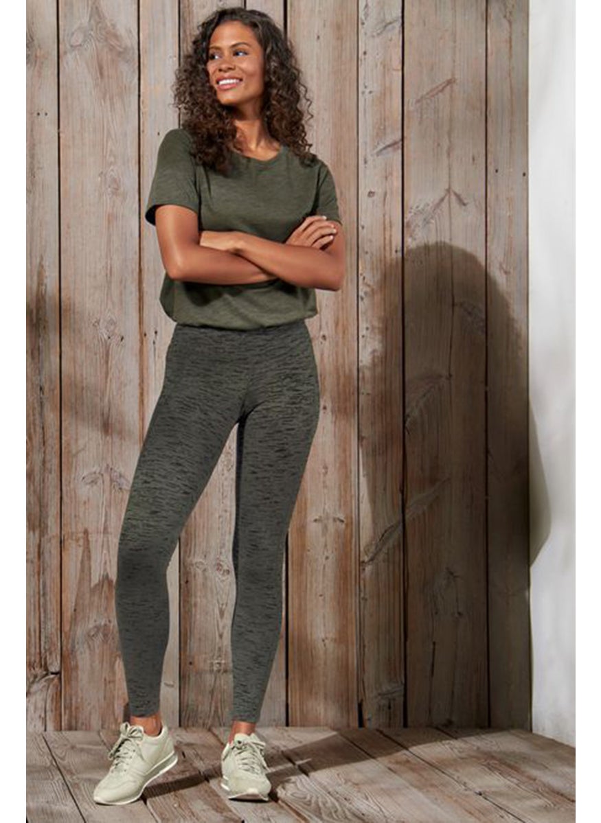 Tchibo Women Heather Full Length Sport Tight, Green  - Image 1