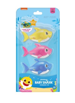ROBO ALIVE Robo Alive Junior Baby Shark New Silicon Fins Version Swimming Mini Baby Shark (3 Pack) by ZURU  - Image 1