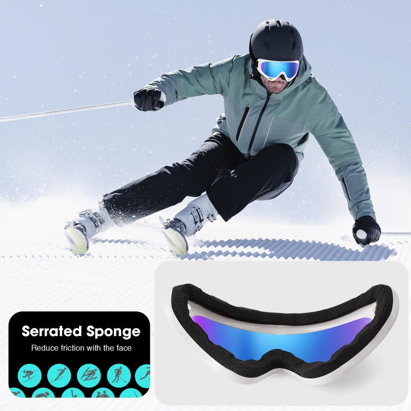 Braylin 2-Pack Snow Ski Goggles, Snowboard Goggles for Men, Women, Youth, Kids, Boys or Girls, Snowmobile Goggles - Image 3