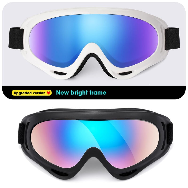 Braylin 2-Pack Snow Ski Goggles, Snowboard Goggles for Men, Women, Youth, Kids, Boys or Girls, Snowmobile Goggles - Image 2