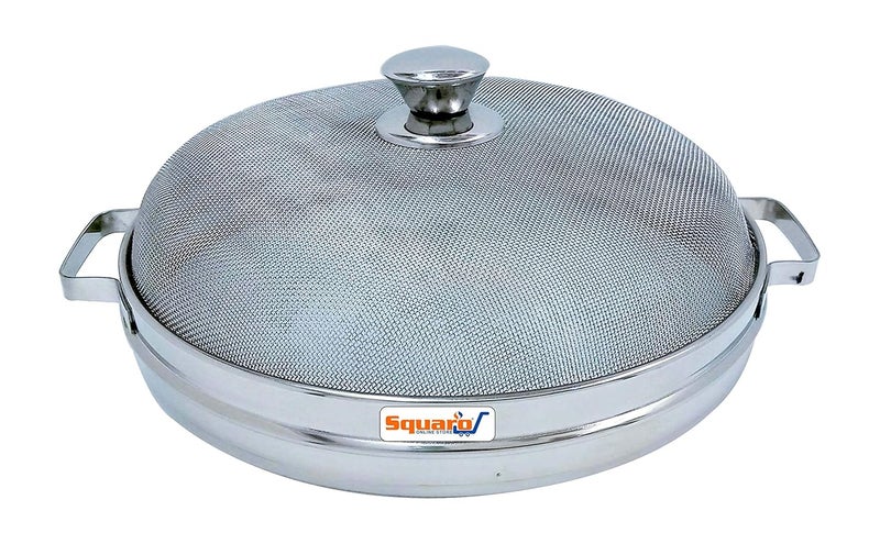 SQUARO High Grade 304 Stainless Steel Fruit Vegetable Basket with Cover Draining Strainer Kitchen Accessories for Home Lid Basket No11 Diameter 11 Inch - Image 3