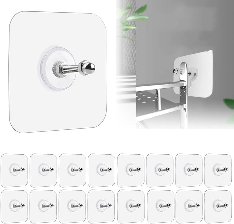 Goodern Wet anti slip 18 Pcs Wall Hooks for Hanging,Screw Wall Hangers Without Nails Adhesive Hooks Heavy Duty,2 in 1 Reusable Waterproof Rustproof and Oilproof Adhesive Hooks for Kitchen Bathroom Home Office-16mm User friendly optimized build - Image 1