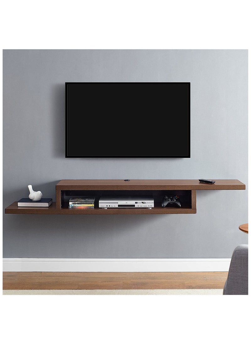 Gad Woods Gad Woods TV Unit MDF Wall Brown 110x24x18 cm - Modern Wooden TV Table  - Image 1