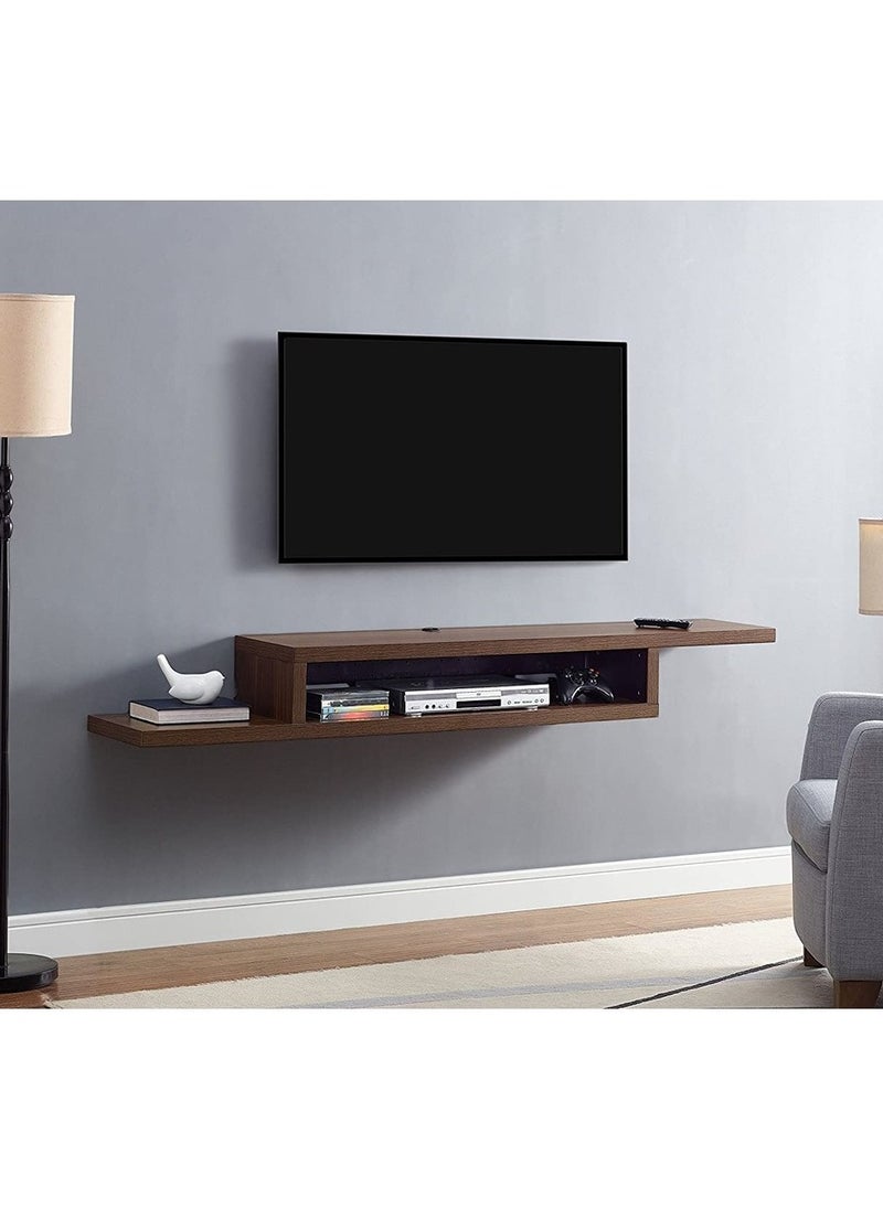 Gad Woods Gad Woods TV Unit MDF Wall Brown 110x24x18 cm - Modern Wooden TV Table  - Image 2