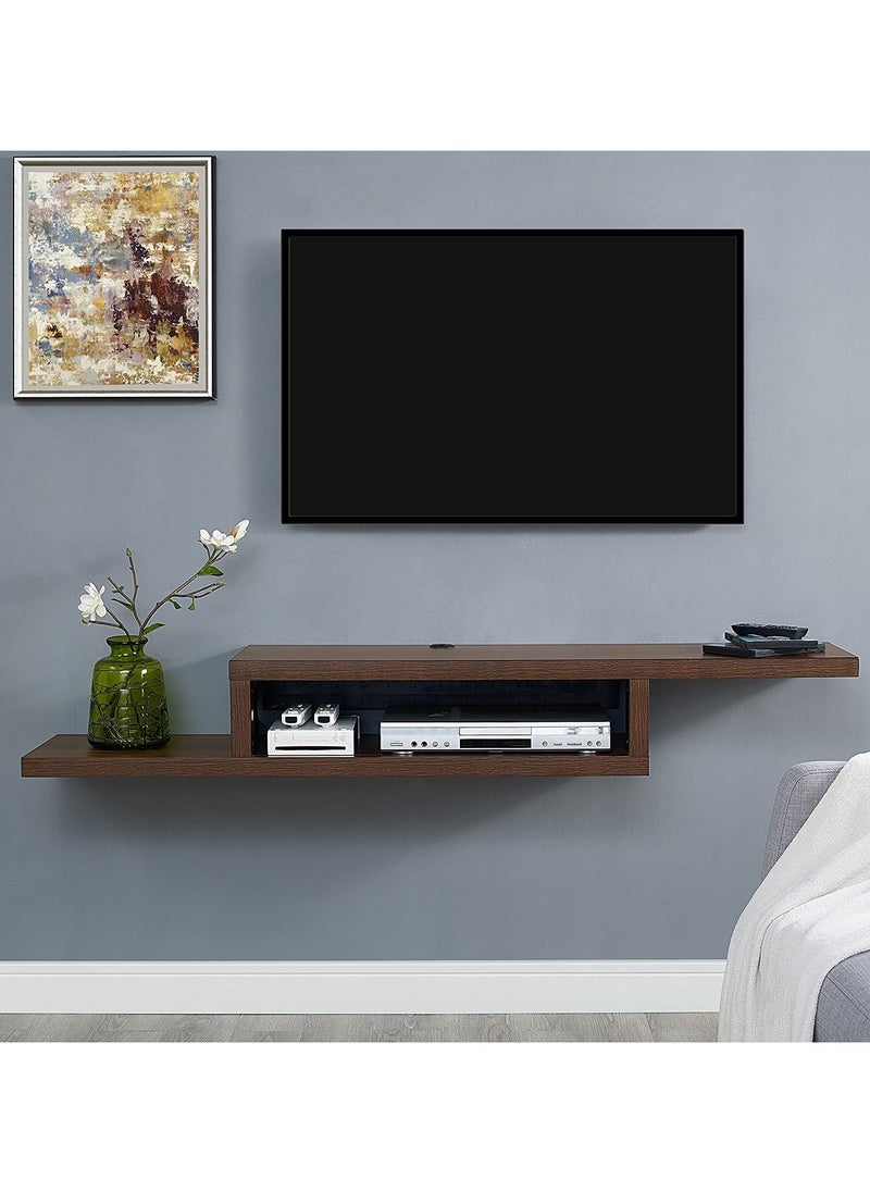 Gad Woods Gad Woods TV Unit MDF Wall Brown 110x24x18 cm - Modern Wooden TV Table  - Image 3