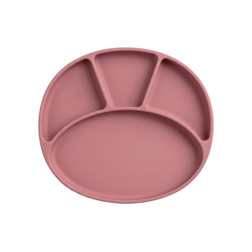 BIBaDO Silicone Suction Divider Plate Blush Toddler Plates Help Develop Motor Skills Durable Dishwasher Microwave Safe BPA Free Medical Grade Baby Essentials 6 Months to 3 Years - Image 1