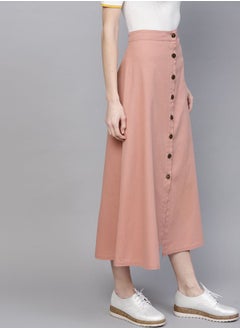 SASSAFRAS Denim Longline Buttoned Skirt by Styli  - Image 2