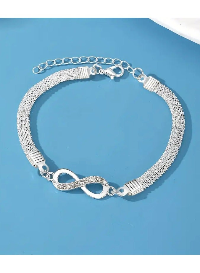 Home Clearance Sale A Stylish And Minimalist Women'S Bracelet Featuring a Golden And Silvery Infinity Symbol. - Image 3