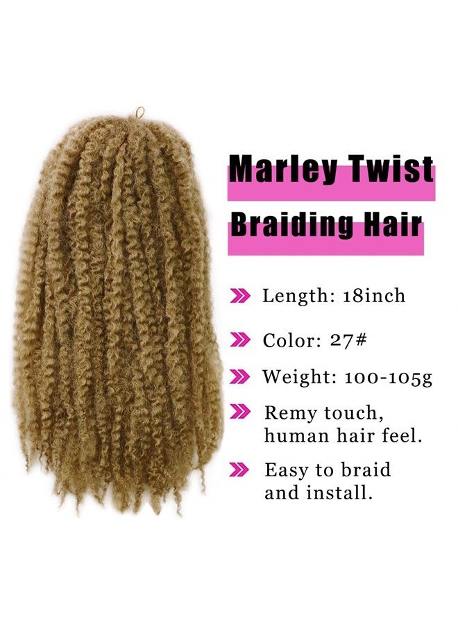BAISAI Marley Hair Twist Braiding Hair 18 Inch 1 Pack Long Afro kinky Twist Crochet Hair Marley Twist for Butterfly Locs Crochet Hair(27#) - Image 2