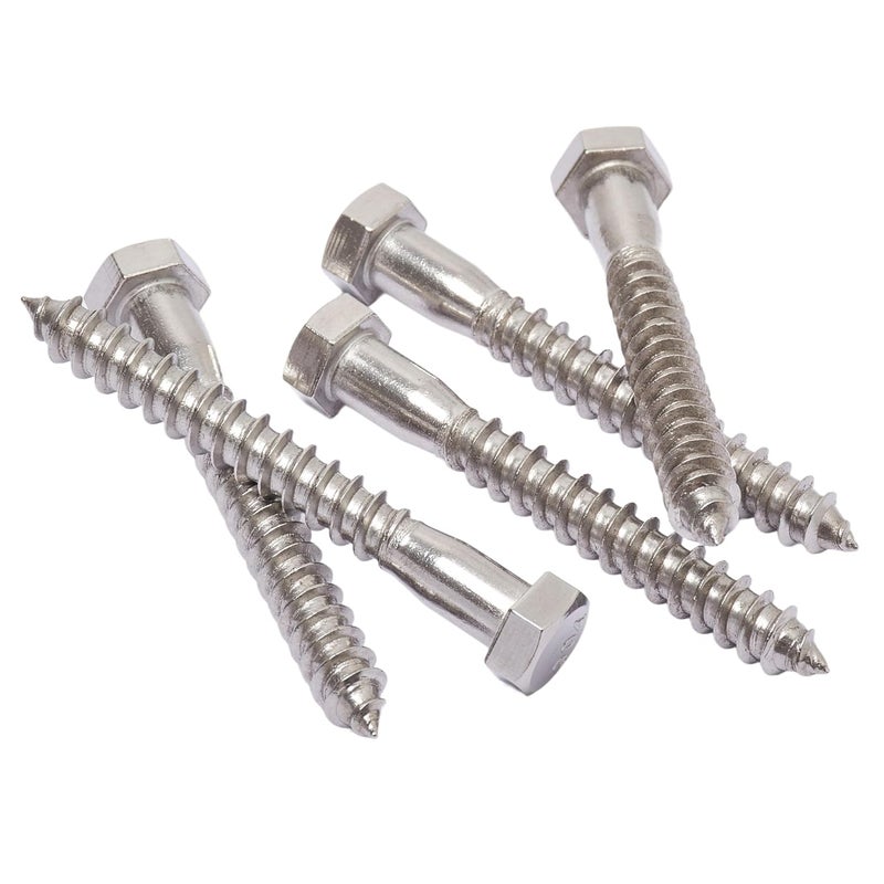 Bolt Dropper 25 Pack 5/16 x 3 Inch Stainless Steel Lag Bolts - Hex Head Lag Screws with Coarse Threads - Heavy Duty 304 Grade Bolts for Wood and Concrete Projects - Rust Resistant and Durable - Image 1