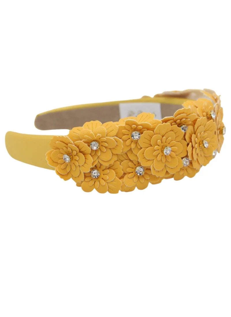 D'Daniela Headband Camomile For Women's and  Girls Dark Yellow