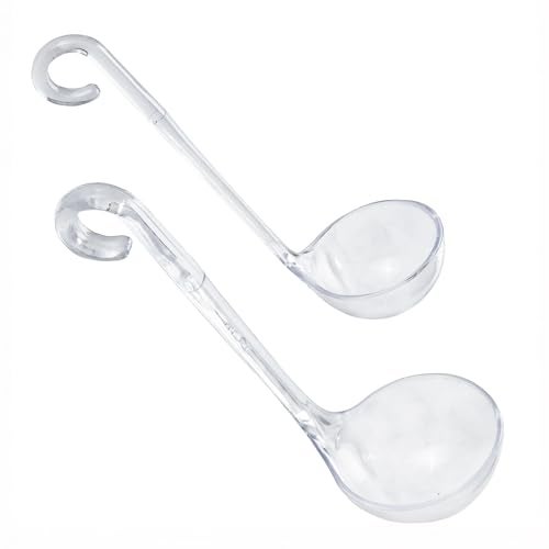 Chef Craft Plastic Dressing and Sauces Ladles, 1 Ounce 5.5 Inch and 2 Ounce 6 Inch 2 Piece Set, Clear - Image 1