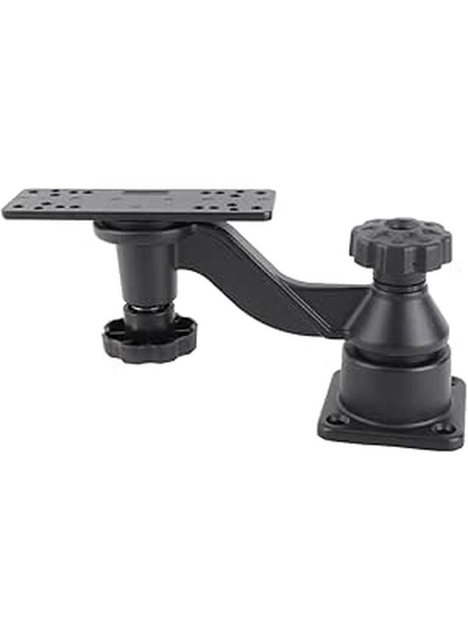 6 Inch Marine Aluminum Swivel Mount Horizontal Base Curved Arm for Fish Finder Chart Plotter - Image 1