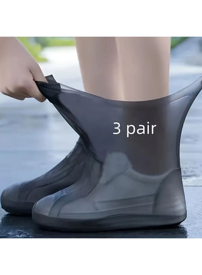 10 Pcs Rainproof Latex Shoe Covers White Snug Fit Non Slip Tear Resistant Thick Material For Construction Farm Work Laboratory Protection Travel Hiking - Image 4