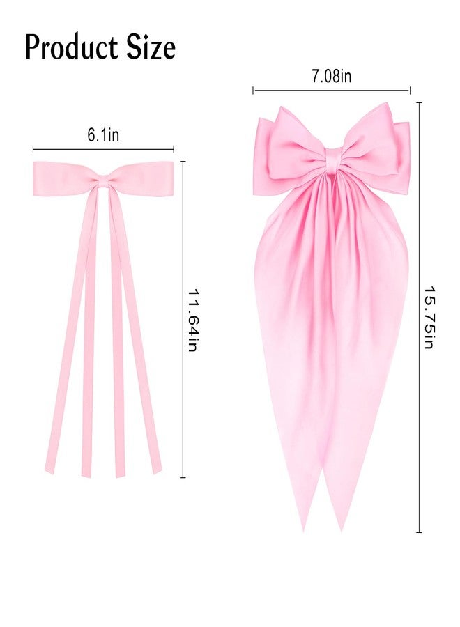 ANBALA Hair Bows for Women, 4 PCS Pink Hair Bows,Hot Pink Hair Clips, Cute Hair Clips for Girls Valentines Day Accessories - Image 5