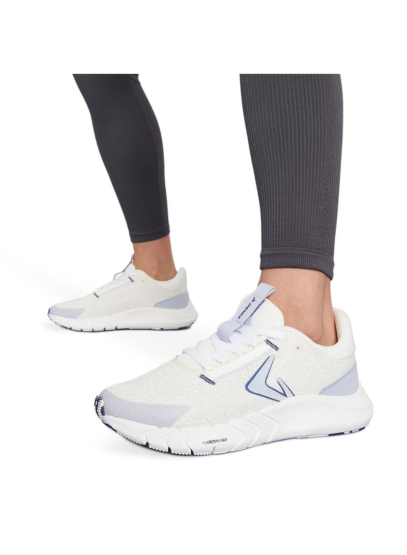 Demix Women's Running Sport Shoes – White Lightweight Fitness Sneakers with Rubber Grip Inserts - Image 2