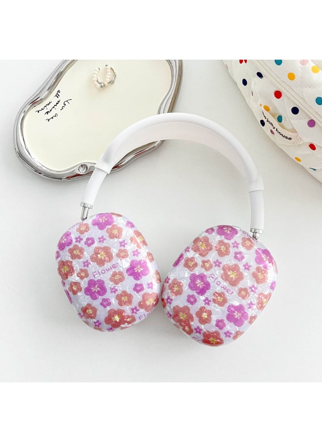 Generic - For Apple AirPods Max Protective Cover For Apple Headset Apm Protective Shell Earmuffs-Color:Pink And Purple Flower Shell Pattern - Image 1