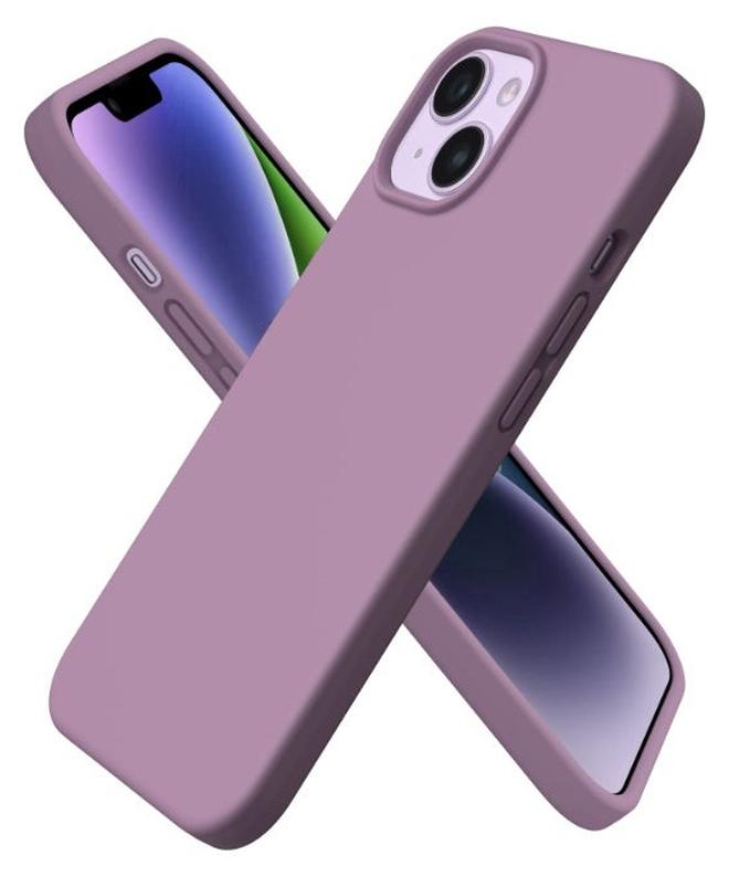 جراب متوافق مع iPhone 13/14 مقاس 6.1 بوصة، جراب هاتف نحيف من السيليكون السائل مكون من 4 طبقات من المطاط الهلامي الناعم المقاوم للصدمات مع بطانة من الألياف الدقيقة المضادة للخدش (أرجواني) - Image 1