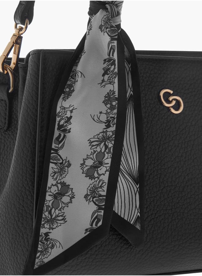 Celeste - Womens Textured Tote Bag With Scarf Detail And Zip Closure - Image 1