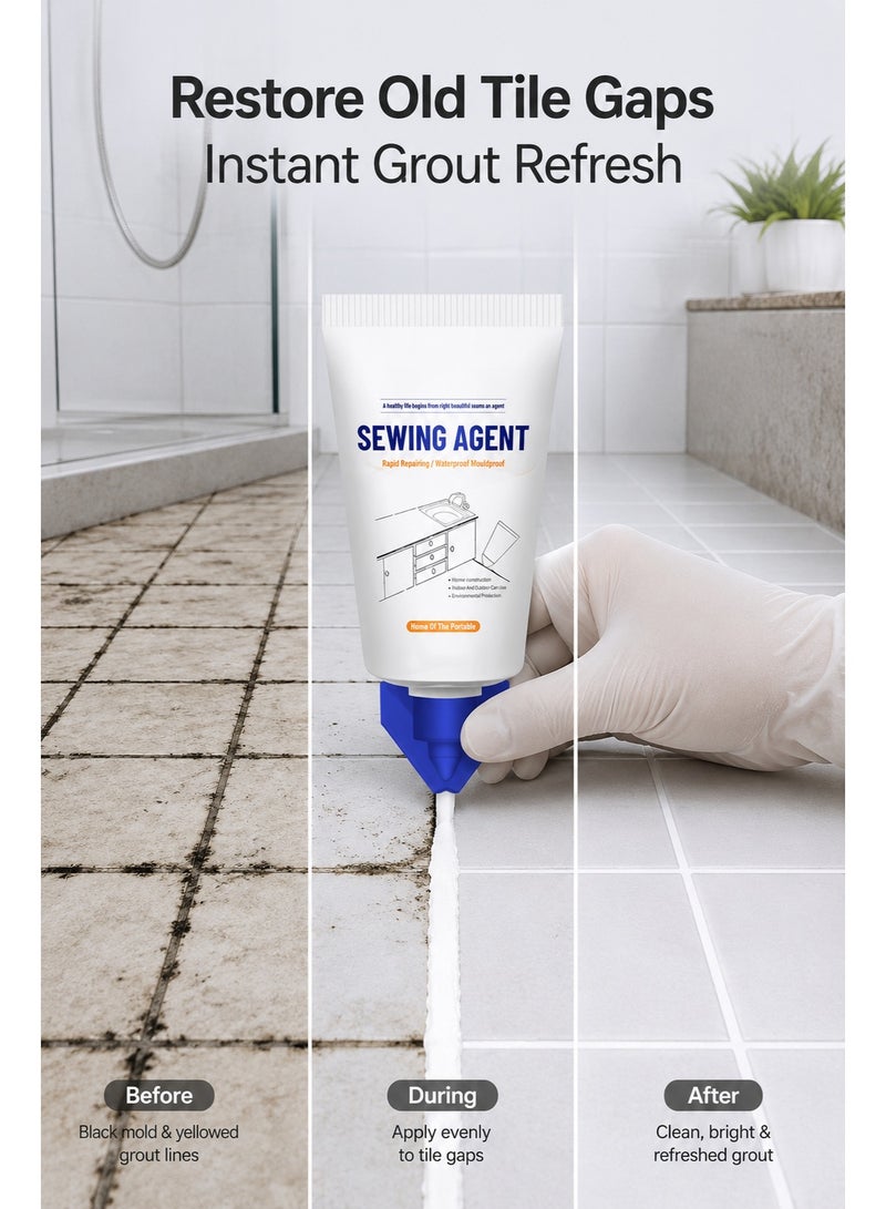 ASHILE Tile Grout Repair Sealer Waterproof Gap Filler for Bathroom Kitchen Floor Wall Tiles - Image 2