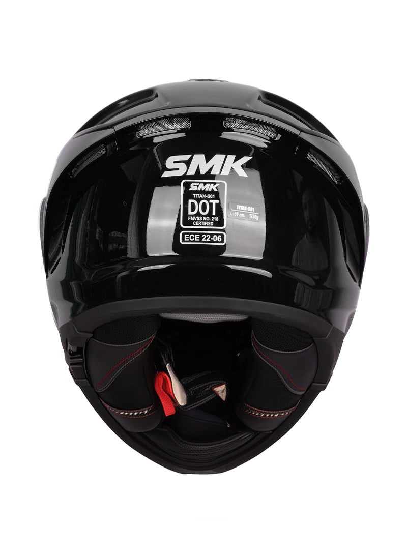SMK Titan Solid GL 200 Full Face Motorcycle Helmet with Premium Fiber - 70003 - Image 4