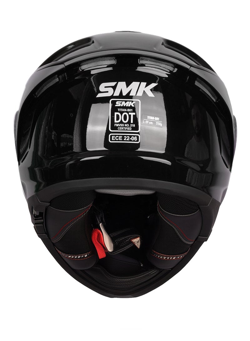SMK Titan Solid GL 200 Full Face Motorcycle Helmet with Premium Fiber - 70003 - Image 5