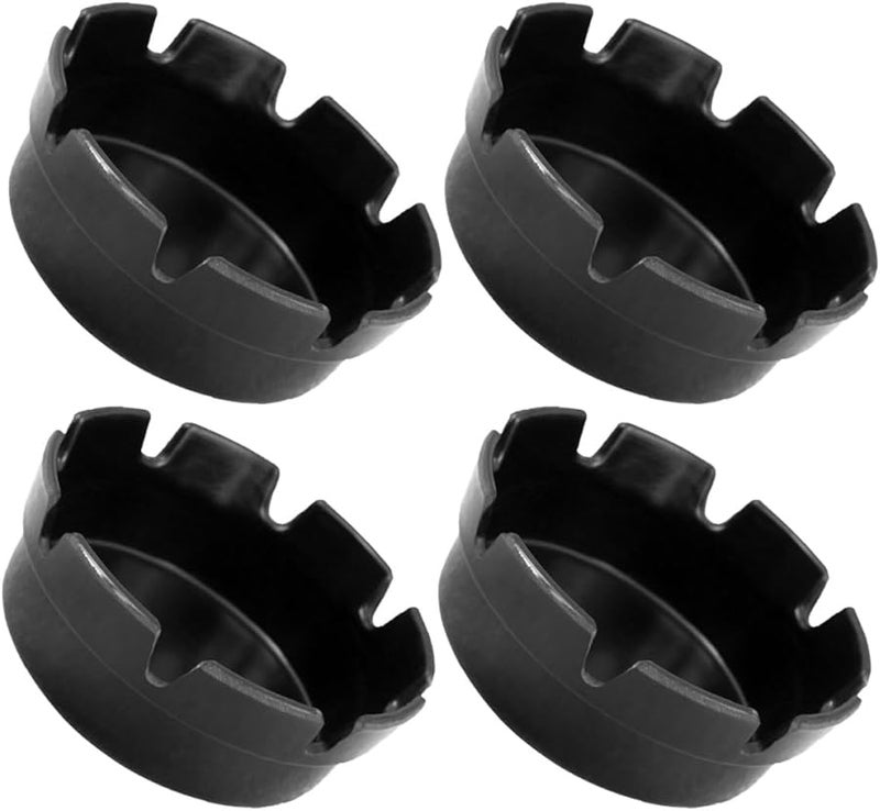 4pcs Black Plastic Ashtrays with 8 Slots Fireproof for Indoor Outdoor Home Office Patio - Image 2