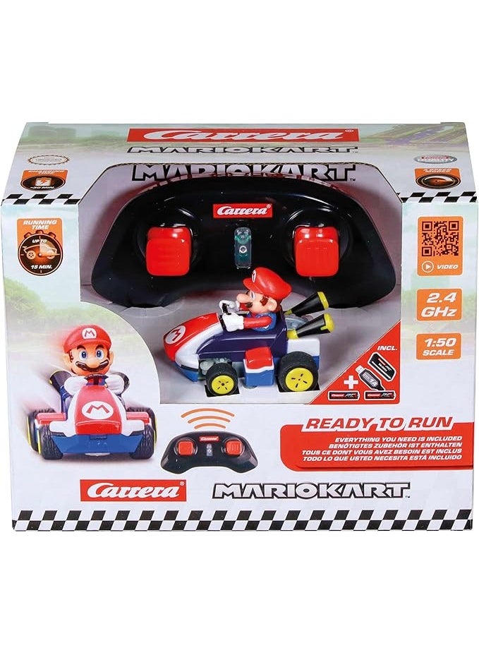 كاريرا Carrera RC Mario Kart Mini RC Mario 1:50 , For Children and Adults, Boys & Girls, Unique Original Licence, Instant Driving Fun with Ready to Run,Red Brand: Carrera - Image 2