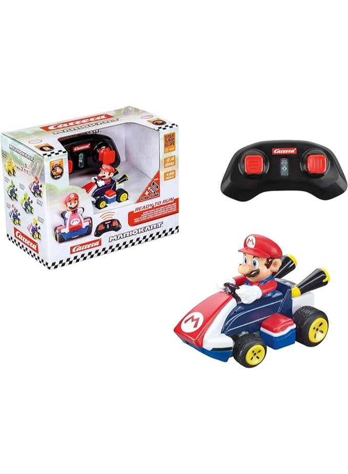 كاريرا Carrera RC Mario Kart Mini RC Mario 1:50 , For Children and Adults, Boys & Girls, Unique Original Licence, Instant Driving Fun with Ready to Run,Red Brand: Carrera - Image 1