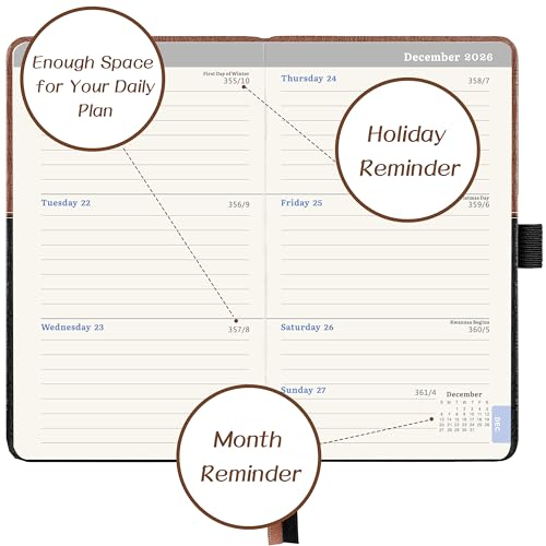 Lemome 2026 Pocket Calendar - 2026 Pocket Planner for Purse, January to December 2026, 6.4'' x 3.8 - Image 4