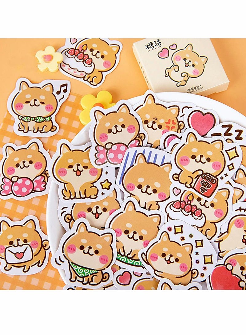 Excefore Cute Pet Shiba Inu Doggy Stickers DIY Decoration Adhesive Paper Dogs Stickers(45 Pcs, 2 Box) - Image 3