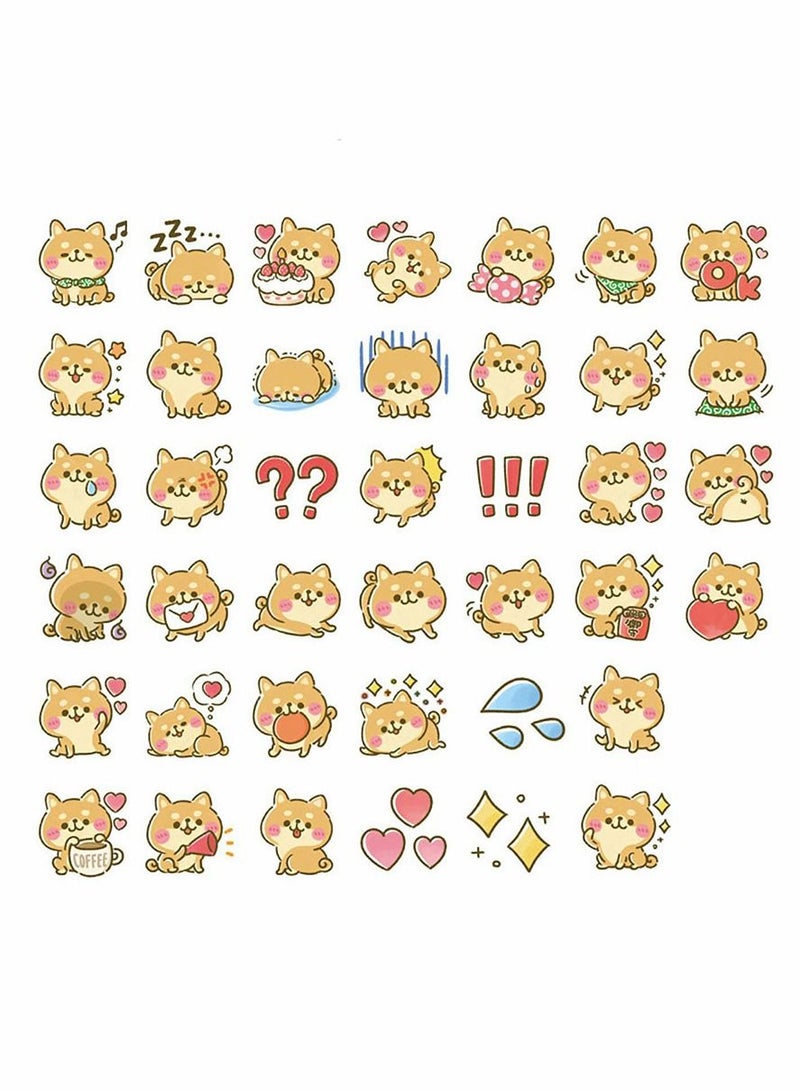 Excefore Cute Pet Shiba Inu Doggy Stickers DIY Decoration Adhesive Paper Dogs Stickers(45 Pcs, 2 Box) - Image 4