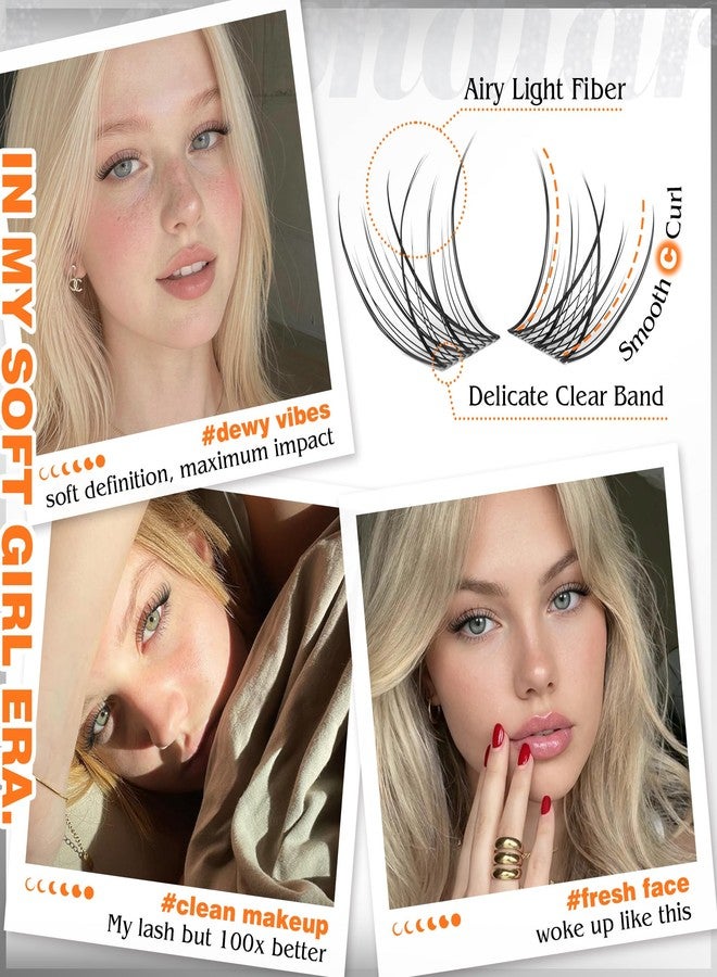 calphdiar Lash Clusters 10-12-14mm Eyelash Clusters Short Lashes Clusters Natural C Curly Cluster Eyelash Extensions Wispy Individual Lashes Clear Band Eyelashes Clusters 120PCS DIY Natural Lash Extension - Image 5