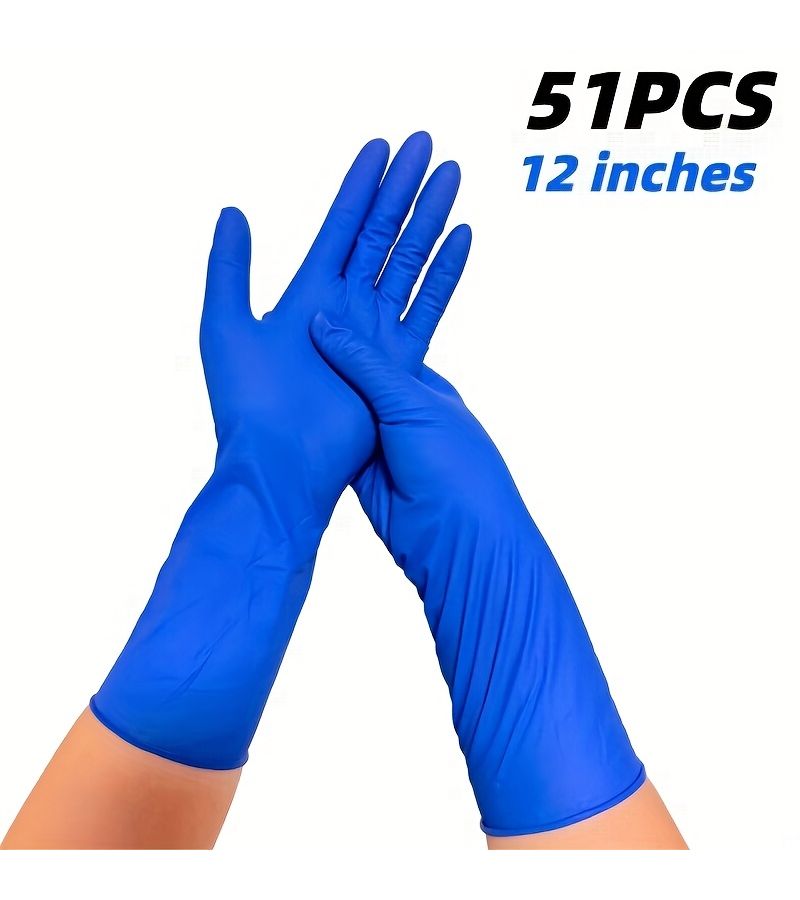 51 قفازات نيتريل زرقاء عملية مقاس S بوصة 12 Touch Screen مقاومة للماء ومضادة للانزلاق - Image 1
